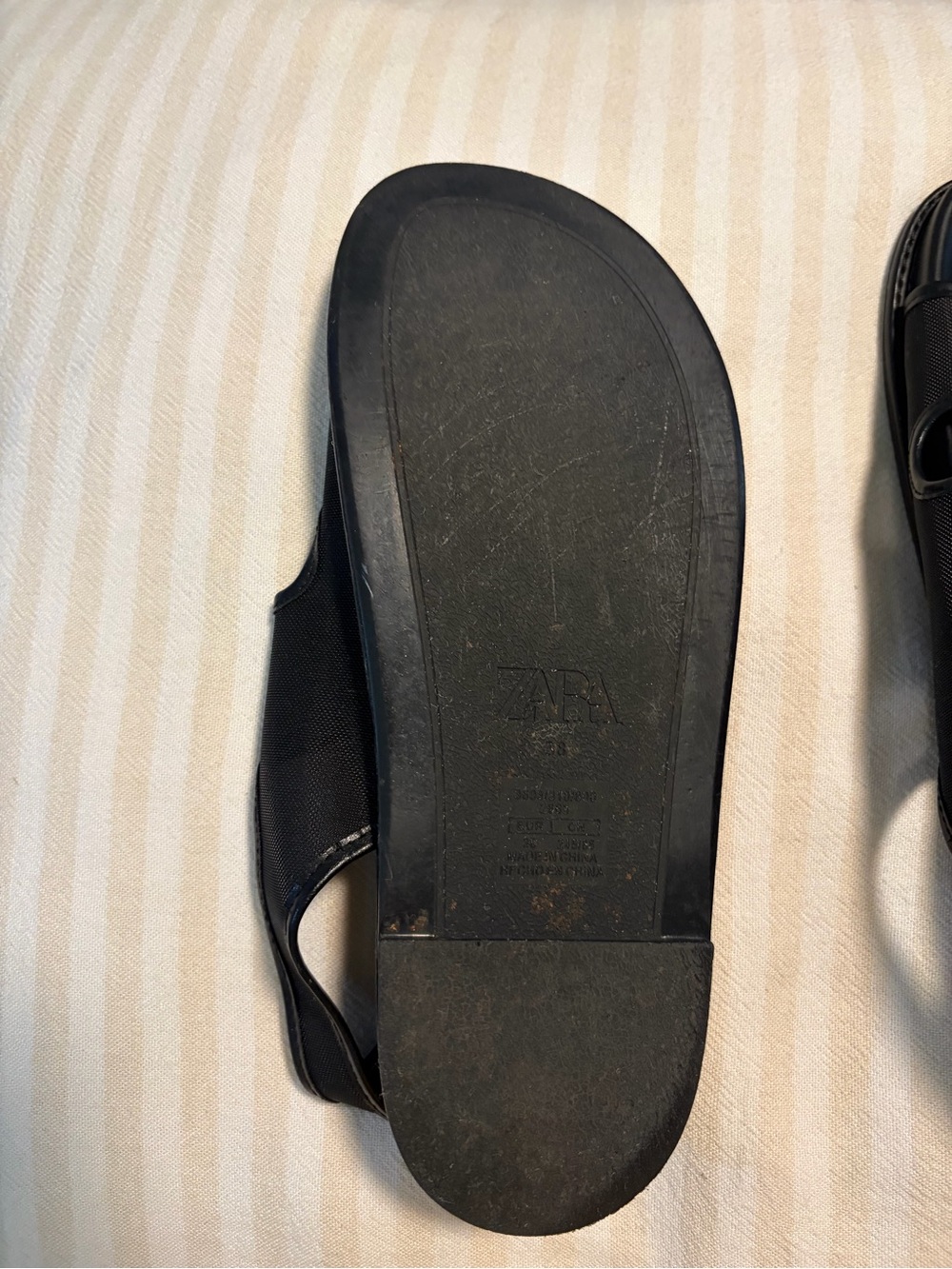 ZARA Black Double Buckle Strappy Flat Sandals Size 38 / 7.5 - Picture 4 of 15